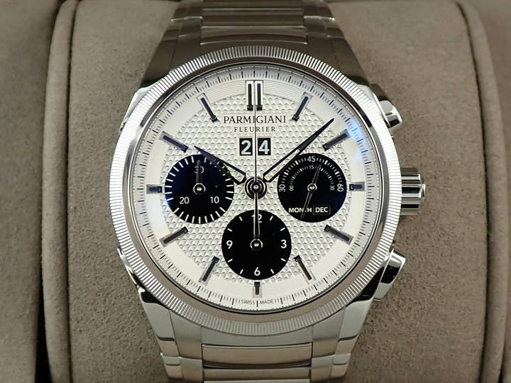 パルミジャーニフルリエ トンダ GT クロノグラフ Ref.PFC906-0000140-B00182 シルバー×ブラック文字盤 美品 W6L8SVJU