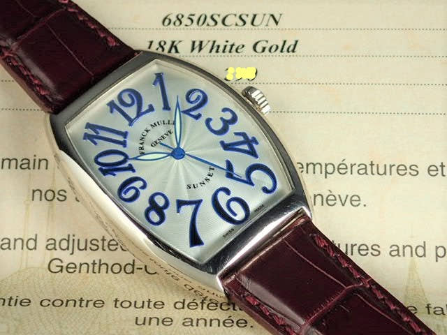 フランクミュラー トノウ Ref.6850SCSUN シルバーギョウシェ文字盤 中古 tonneau-curvex-4