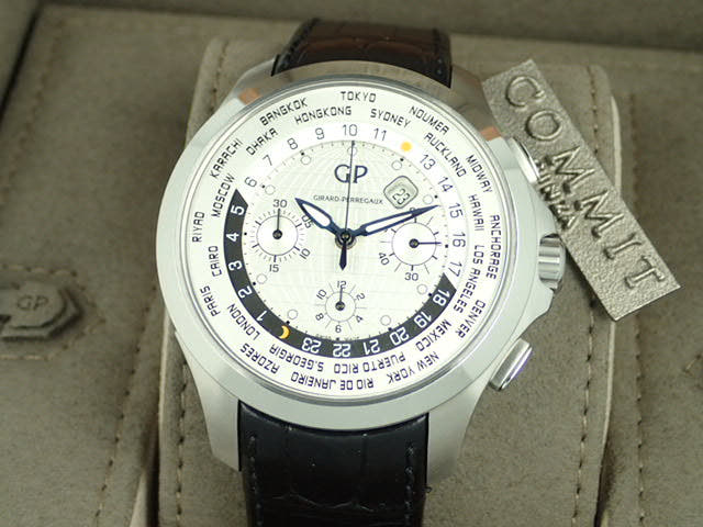 ジラールペルゴ トラベラー Ref.49700-11-133-BB6B シルバー文字盤 中古 traveller
