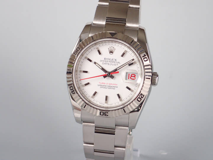 ロレックス デイトジャスト Ref.116264 ホワイト文字盤 中古 turn-o-graph