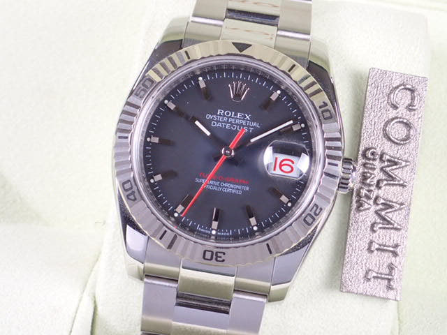 ロレックス デイトジャスト Ref.116264 ブラック文字盤 中古 turnograph