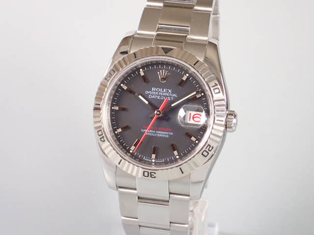ロレックス デイトジャスト Ref.116264 ブラック文字盤 中古 turnograph