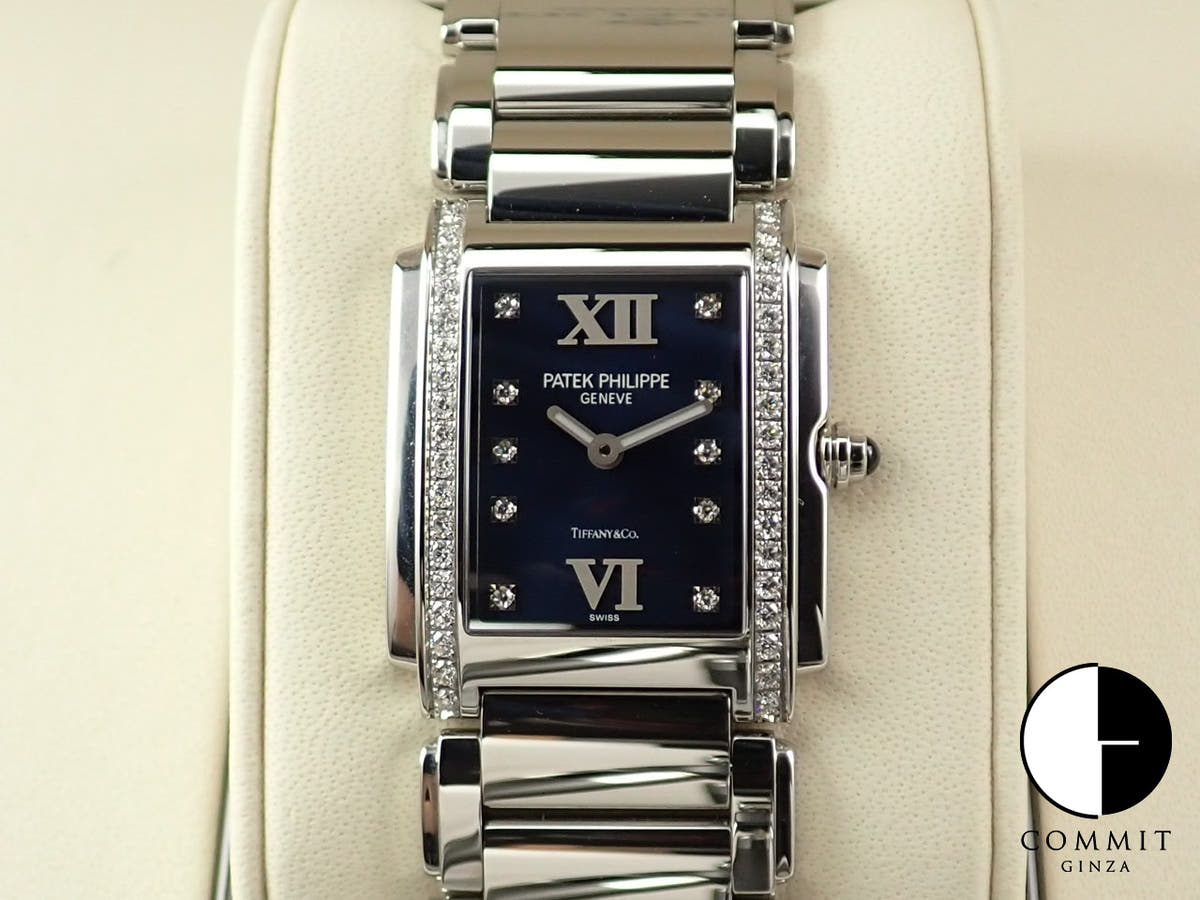 Patek Philippe Twenty-4 TIFFANY &amp; CO. Ref. 4910/10A-012 Stainless Steel Blue Dial