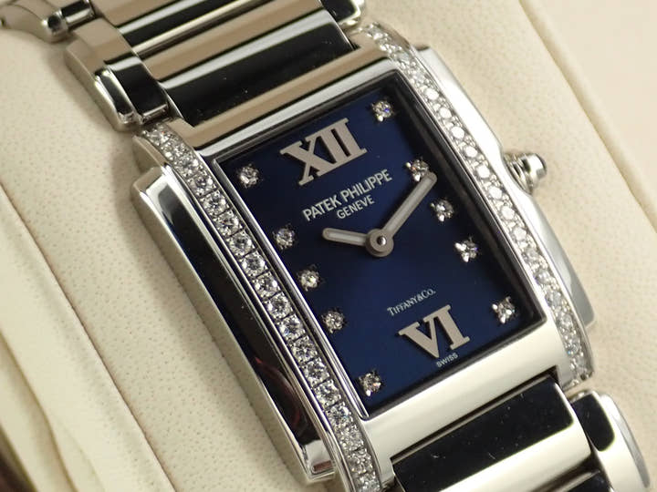 Patek Philippe Twenty-4 TIFFANY &amp; CO. Ref. 4910/10A-012 Stainless Steel Blue Dial