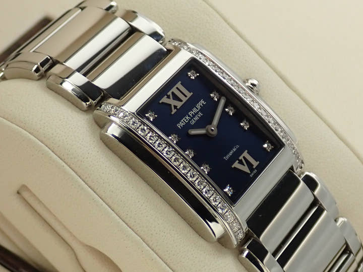 Patek Philippe Twenty-4 TIFFANY &amp; CO. Ref. 4910/10A-012 Stainless Steel Blue Dial