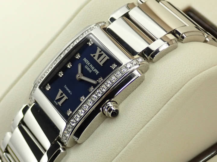 Patek Philippe Twenty-4 TIFFANY &amp; CO. Ref. 4910/10A-012 Stainless Steel Blue Dial
