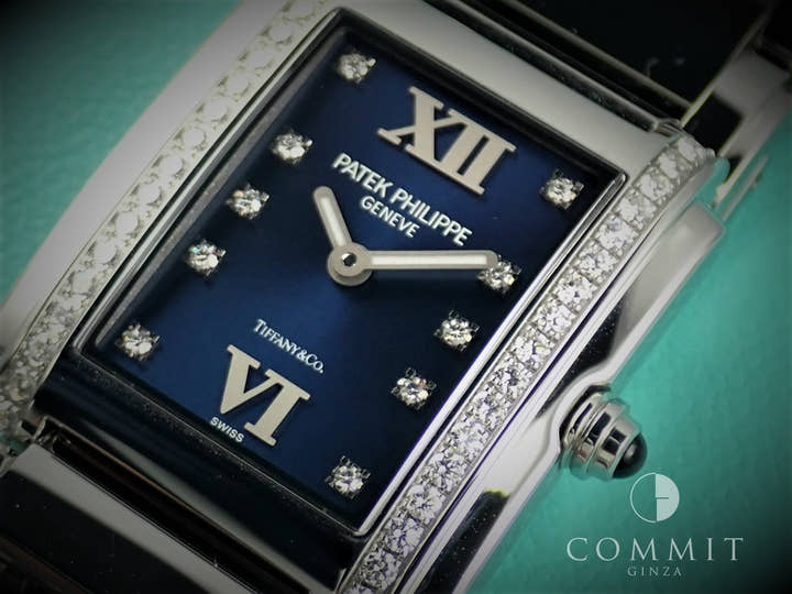 Patek Philippe Twenty-4 TIFFANY &amp; CO. Ref. 4910/10A-012 Stainless Steel Blue Dial