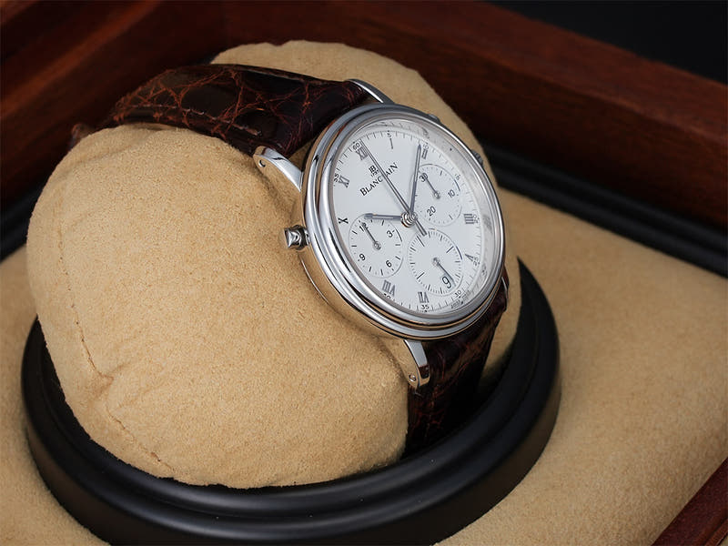 ブランパン ヴィルレ スプリットセコンド クロノグラフ Ref.1186-3427-55 PT ホワイト文字盤 中古 8AZ2066Z