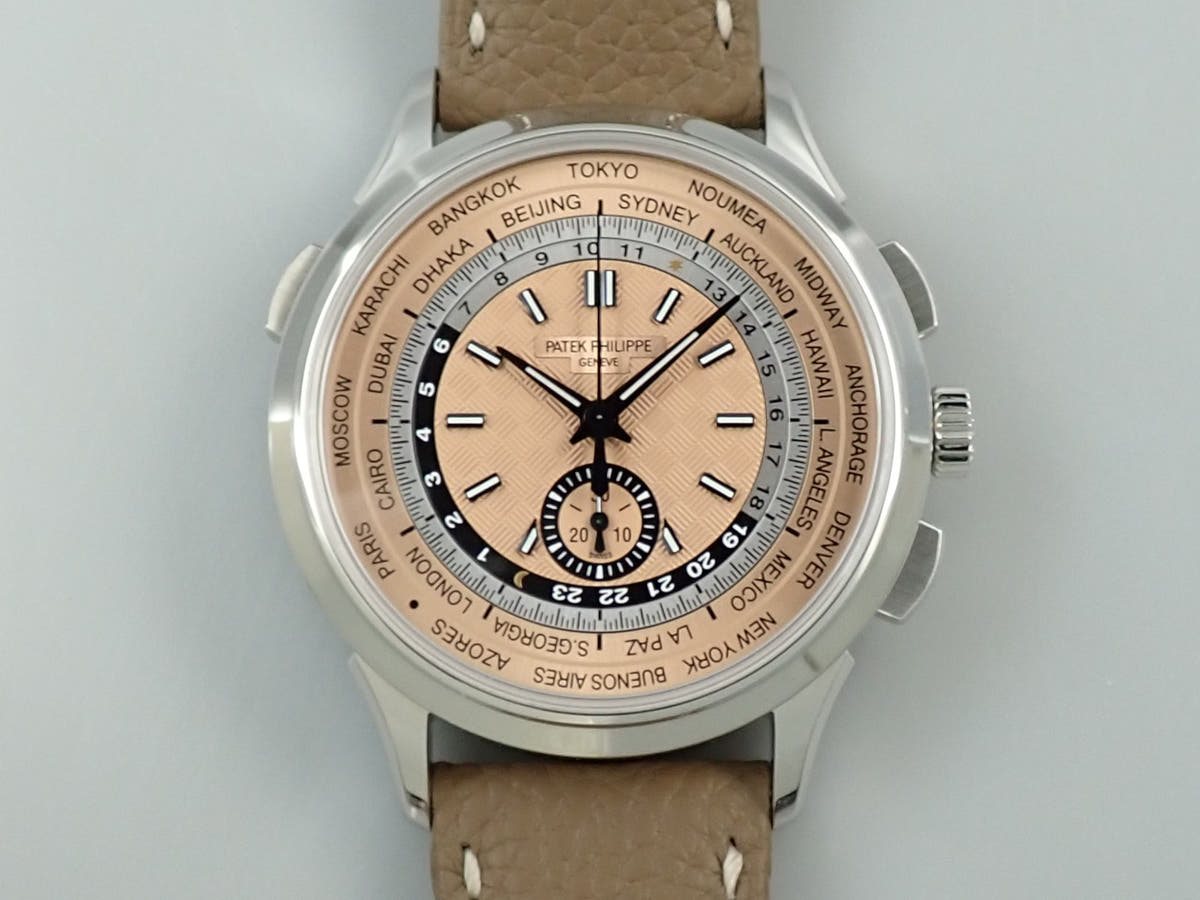 パテックフィリップ ワールドタイム クロノグラフ Ref.5935A-001 ローズゴールドメッキ オパーリン文字盤 美品 W3YVMRZF