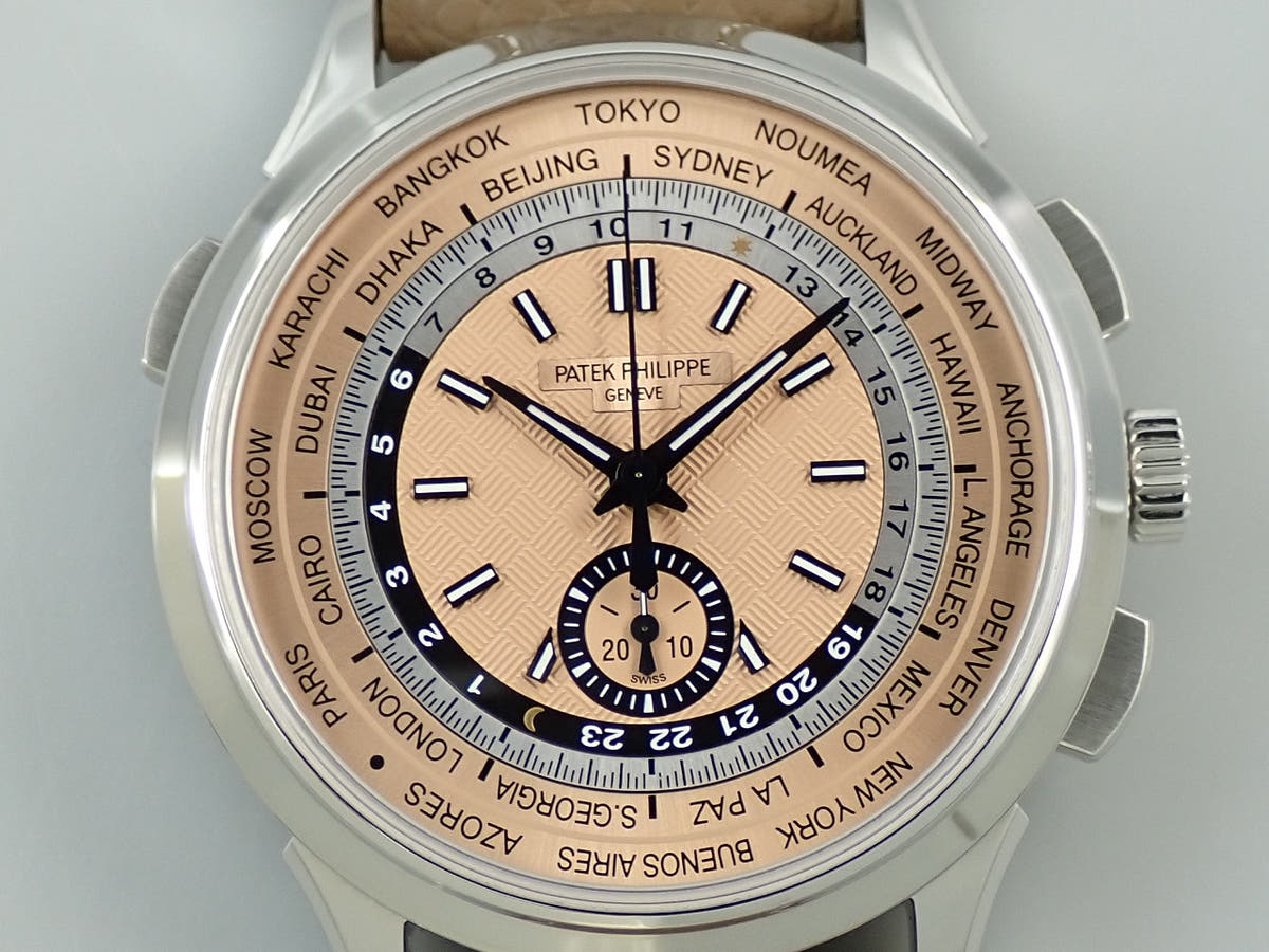 パテックフィリップ ワールドタイム クロノグラフ Ref.5935A-001 ローズゴールドメッキ オパーリン文字盤 美品 W3YVMRZF