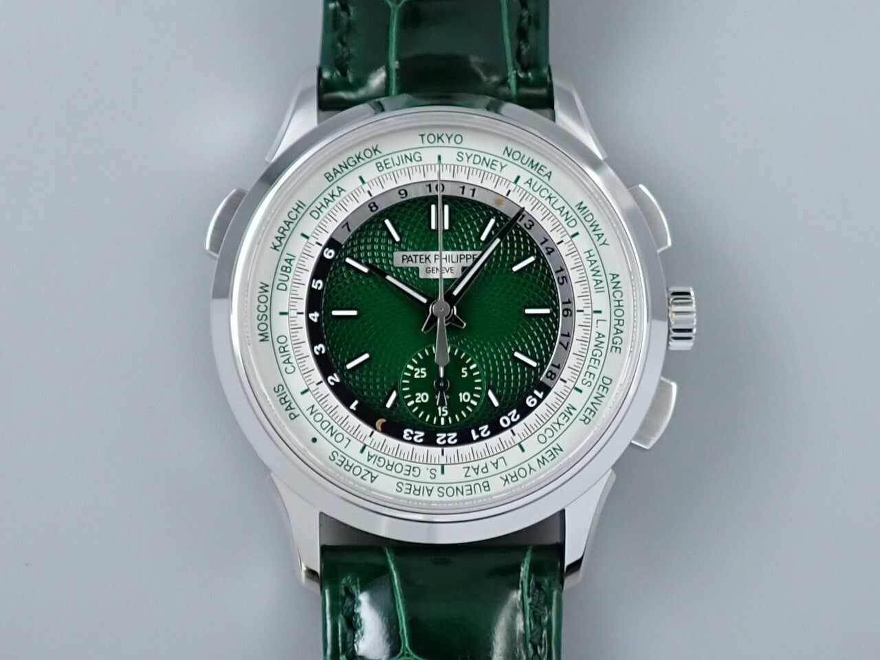 Patek Philippe Complications World Time Chronograph Ref.5930P-001 PT Green Dial