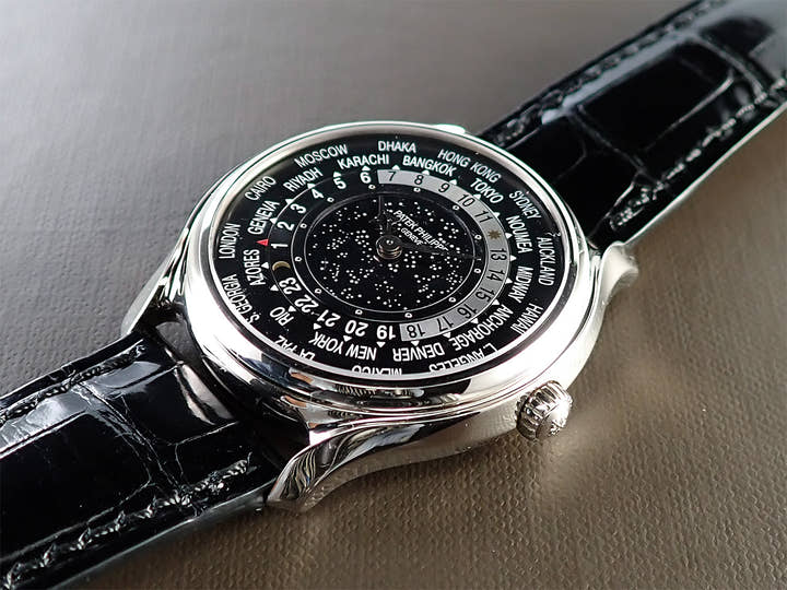 パテックフィリップ コンプリケーション ワールドタイム ムーンフェイズ Ref.5575G-001 ホワイトゴールド ブラック文字盤