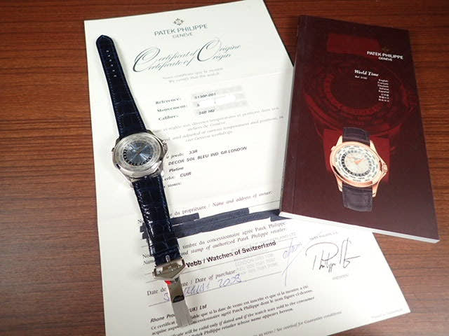 パテックフィリップ ワールドタイム Ref.5130P ブルーソレイユ文字盤 中古 worldtime-11