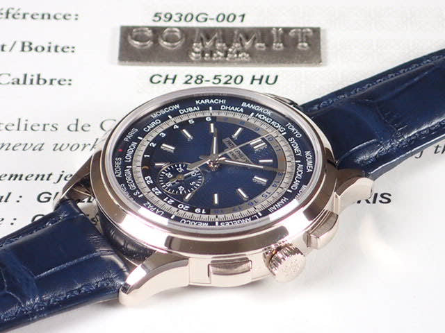 パテックフィリップ ワールドタイム Ref.5930G ブルーオパーリン文字盤 美品 worldtime-12