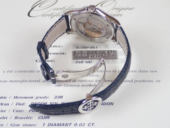 パテックフィリップ ワールドタイム Ref.5130P ブルーソレイユ文字盤 中古 worldtime