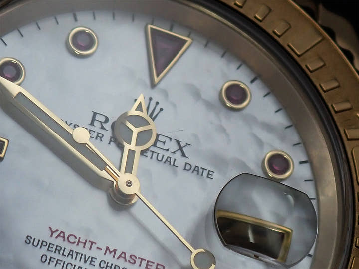 ロレックス ヨットマスター Ref.16628NGR イエローゴールド シェルx11Pルビー文字盤