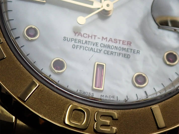 ロレックス ヨットマスター Ref.16628NGR イエローゴールド シェルx11Pルビー文字盤