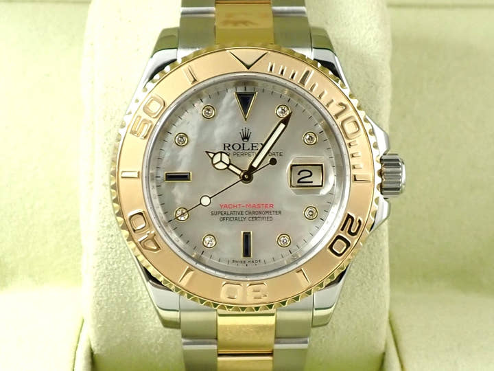 Rolex Yacht-Master 40 Ref. 16623NGS Stainless Steel/Yellow Gold White Shell x 3 Sapphire/8 Diamond Dial
