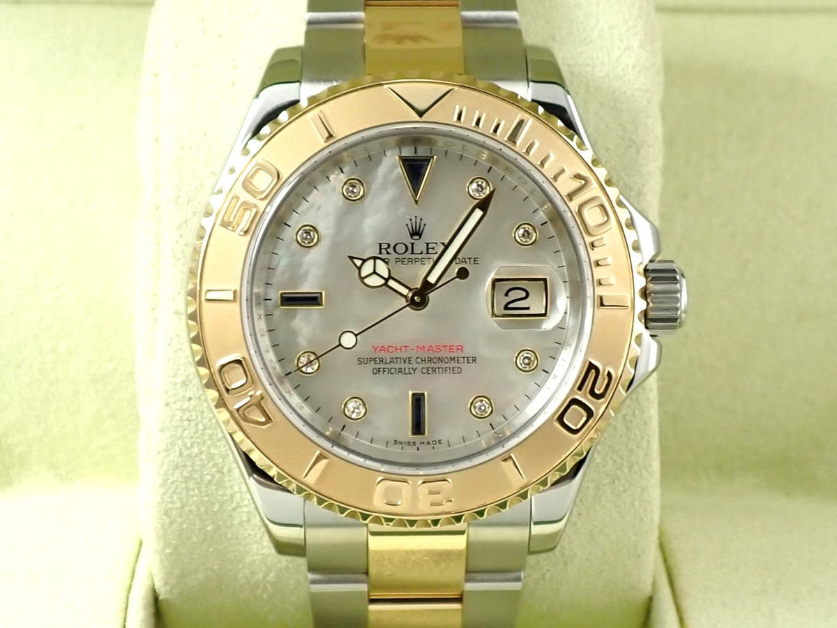 ロレックス ヨットマスター40 Ref.16623NGS ホワイトシェル 3Pサファイア/8Pダイヤ文字盤 美品 224U0HUV