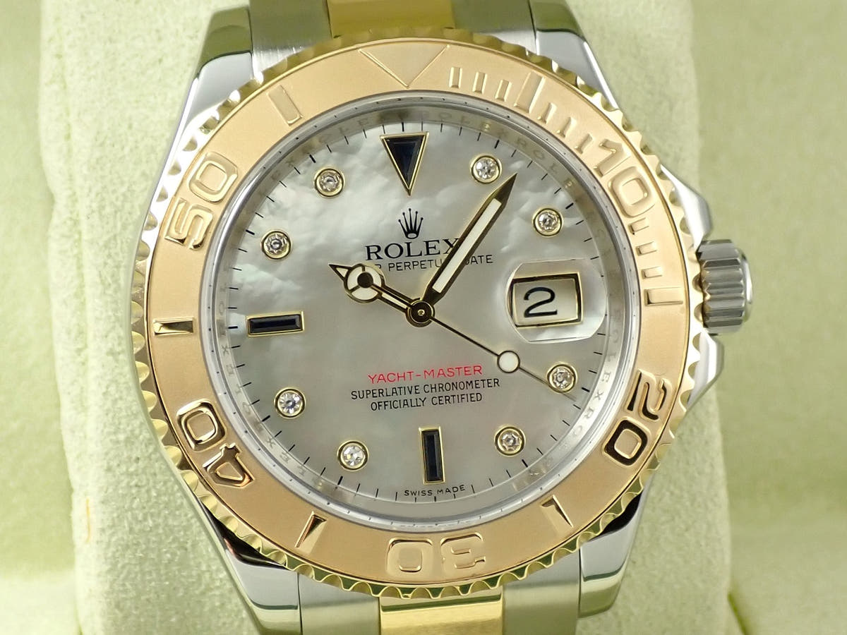 ロレックス ヨットマスター40 Ref.16623NGS ホワイトシェル 3Pサファイア/8Pダイヤ文字盤 美品 224U0HUV