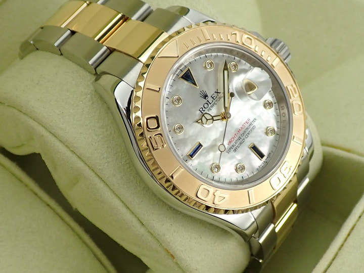 Rolex Yacht-Master 40 Ref. 16623NGS Stainless Steel/Yellow Gold White Shell x 3 Sapphire/8 Diamond Dial